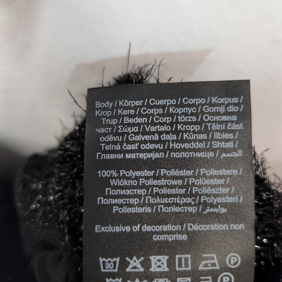 NWT Vero Moda fluffy wide leg pants in black glitter Size XL - Picture 8 of 9